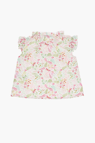 Floral Patterned Crew-neck Top