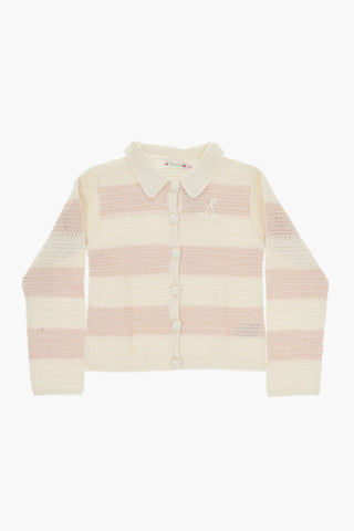 Two Tone Crochet FARO Cardigan with Collar