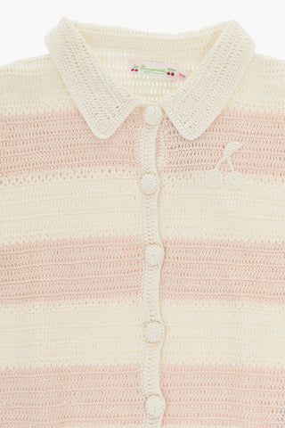 Two Tone Crochet FARO Cardigan with Collar