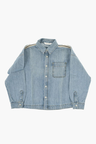 Denim Shirt with Contrasting Side Band