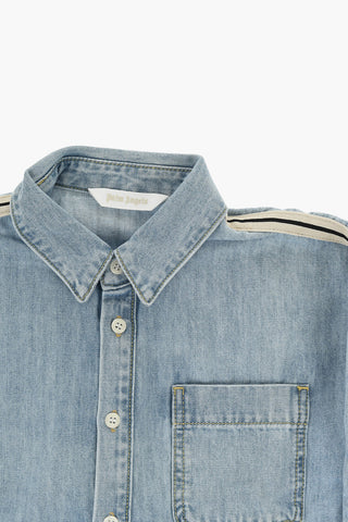 Denim Shirt with Contrasting Side Band