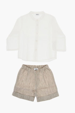Linen Shirt and Shorts Set