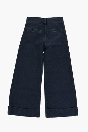 Palazzo Jeans with Turn-Up Hem