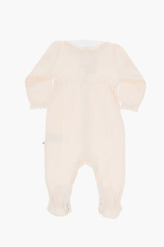 Cotton Romper suit with Lurex Embroidery Collar