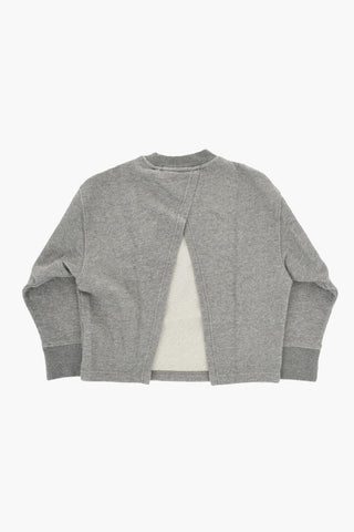 Lurex Crew-neck Sweatshirt with Back Slit