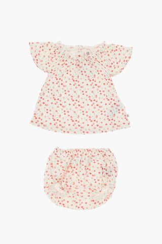 All-Over Cherrys Printed Bloomers AMISSA And Blouse Set