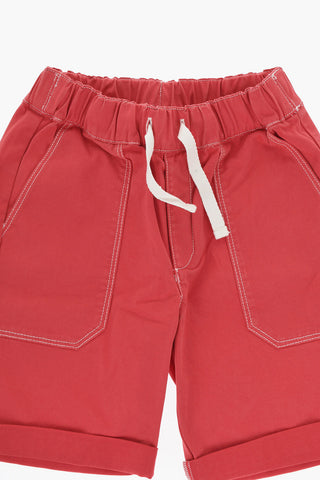 Stretch Cotton SYL Shorts with Visible Stitching