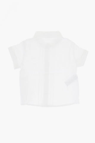 2-Piece Set Consisting of Short-Sleeved Shirt and Linen Shorts