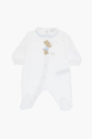 Pagliaccetto in Cotone con Ricamo Teddy Bear