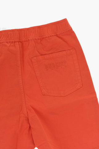 Stretch Cotton Shorts with Elastic Waistband