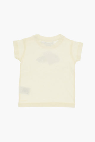 Solid Color TOM Crew-neck T-Shirt with Contrasting Print