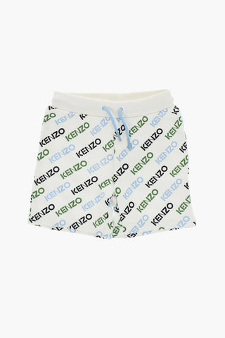 Brushed Cotton Shorts with All-Over Logo