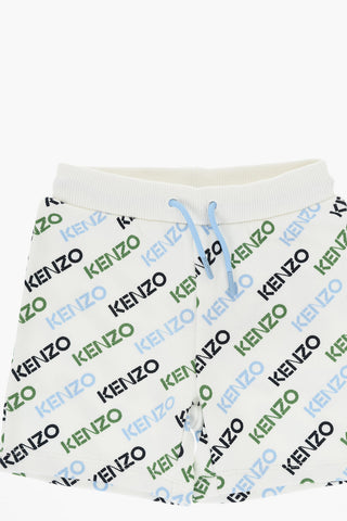 Brushed Cotton Shorts with All-Over Logo
