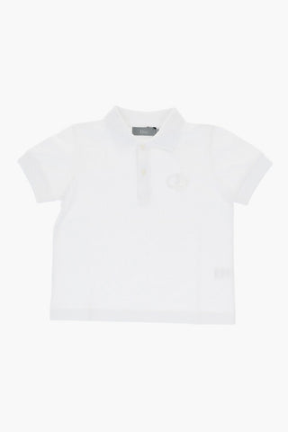 Polo in Cotone Piquè con Monogram in Rilievo