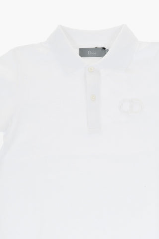 Polo in Cotone Piquè con Monogram in Rilievo