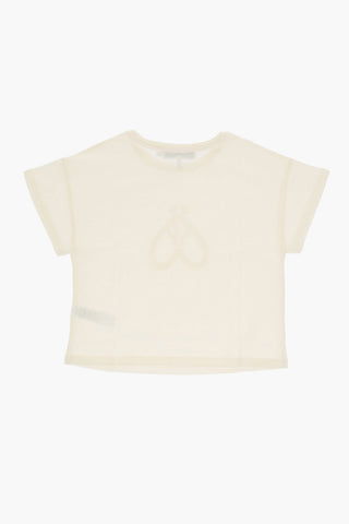 Solid Color Crew-neck T-Shirt with Glittered Detail