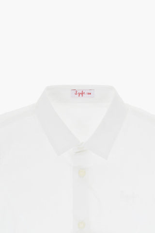 Camicia in Popeline di Cotone a Tinta Unita
