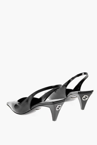 Slingbacks in Pelle Spazzolata CHARLOTTE con Design Squadrato 5cm