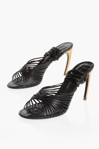 Leather ATHENA  Lace-up Sandals with Curved Heel 8.5cm