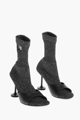 Double-layered Sock Booties with Stiletto Heel 9cm