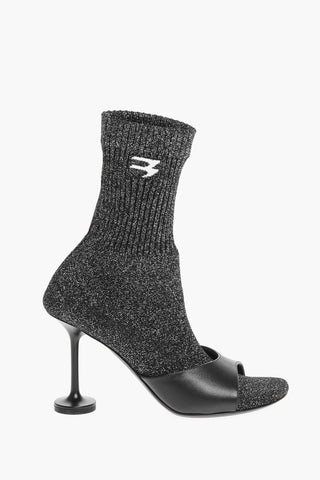 Double-layered Sock Booties with Stiletto Heel 9cm