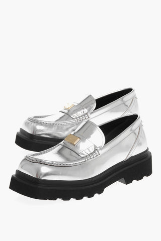 Lamè Leather SPECCHIO Loafers with Carrion Sole