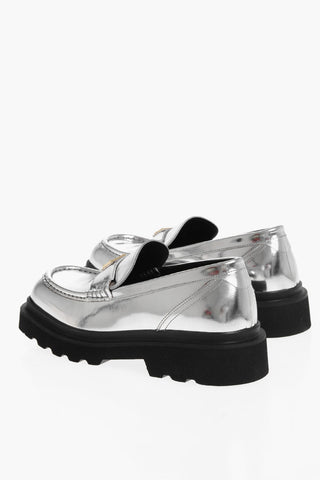 Lamè Leather SPECCHIO Loafers with Carrion Sole