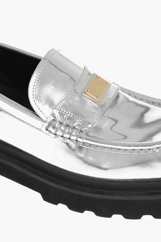 Lamè Leather SPECCHIO Loafers with Carrion Sole