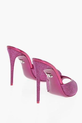 Rhinestoned KEIRA Open Toe Mules 12cm
