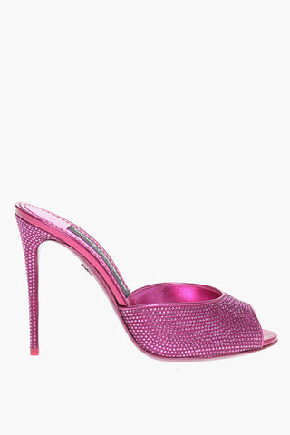 Rhinestoned KEIRA Open Toe Mules 12cm