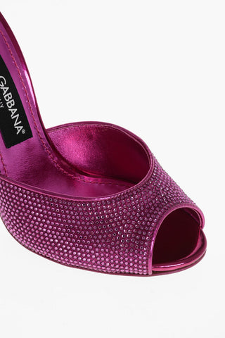 Rhinestoned KEIRA Open Toe Mules 12cm