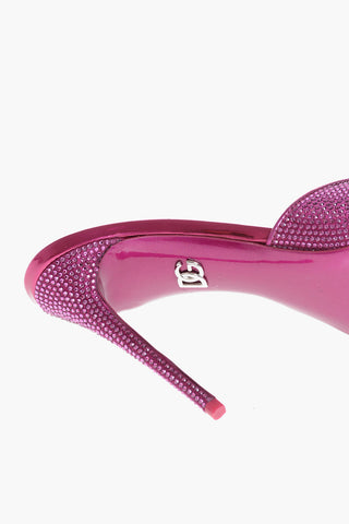 Rhinestoned KEIRA Open Toe Mules 12cm