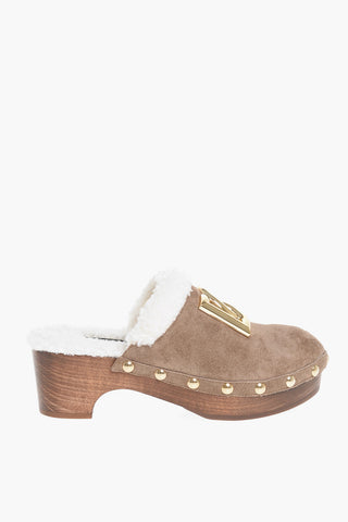 Suede TROPICANA Mules with Wood Wedge Heel 5cm