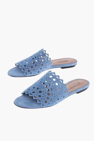Perforated Suede VIENNE Sliders
