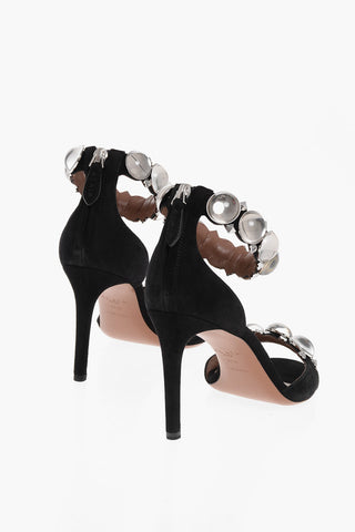 Suede Sandals LA BOMBE with 9cm Crystals