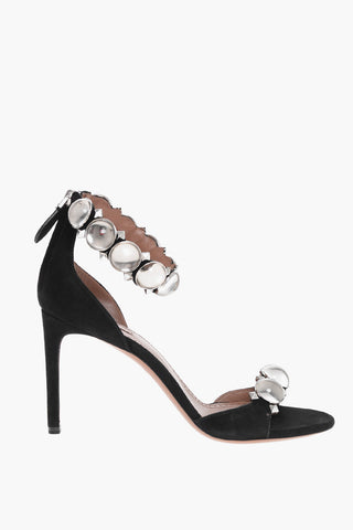 Suede Sandals LA BOMBE with 9cm Crystals
