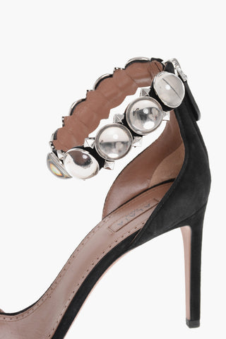 Suede Sandals LA BOMBE with 9cm Crystals
