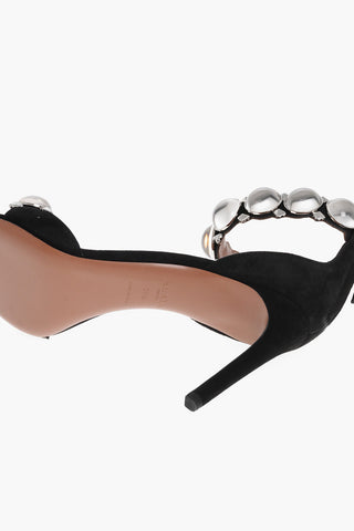 Suede Sandals LA BOMBE with 9cm Crystals