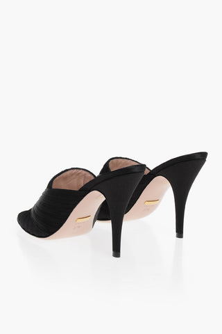Mules Open Toe in Satin di Seta 10cm