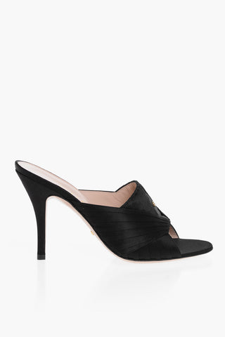 Mules Open Toe in Satin di Seta 10cm