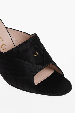 Mules Open Toe in Satin di Seta 10cm