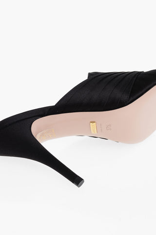 Mules Open Toe in Satin di Seta 10cm