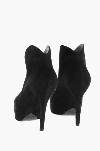 Stivaletti in Suede con Dettaglio a V Frontale 11cm