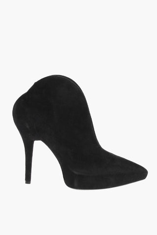 Stivaletti in Suede con Dettaglio a V Frontale 11cm