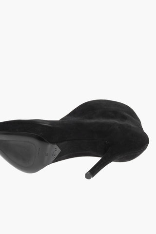 Stivaletti in Suede con Dettaglio a V Frontale 11cm