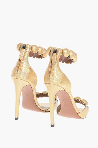 Lamè Leather LA BOMBE Sandals with Snake Motif 11cm