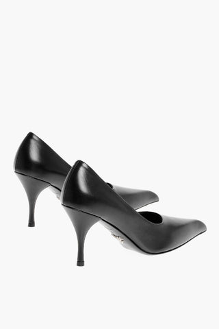 Leather Point Toe Pumps with Stiletto Heel 8cm