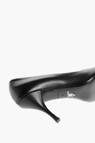 Leather Point Toe Pumps with Stiletto Heel 8cm