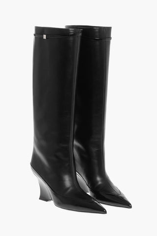 Wedge Heel RAVEN Leather Boots 9cm