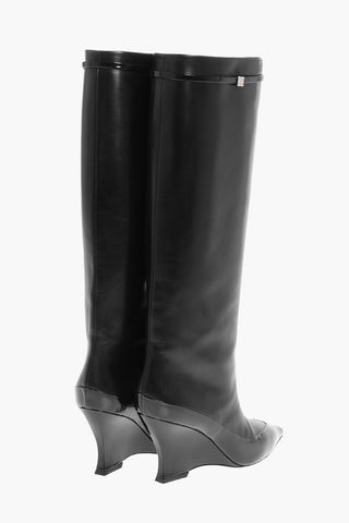 Wedge Heel RAVEN Leather Boots 9cm